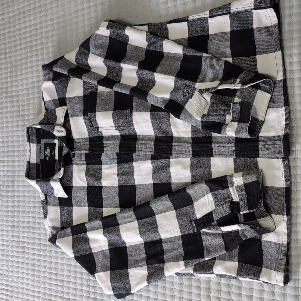 Hollister Monochrome Checkered Flannel Shirt